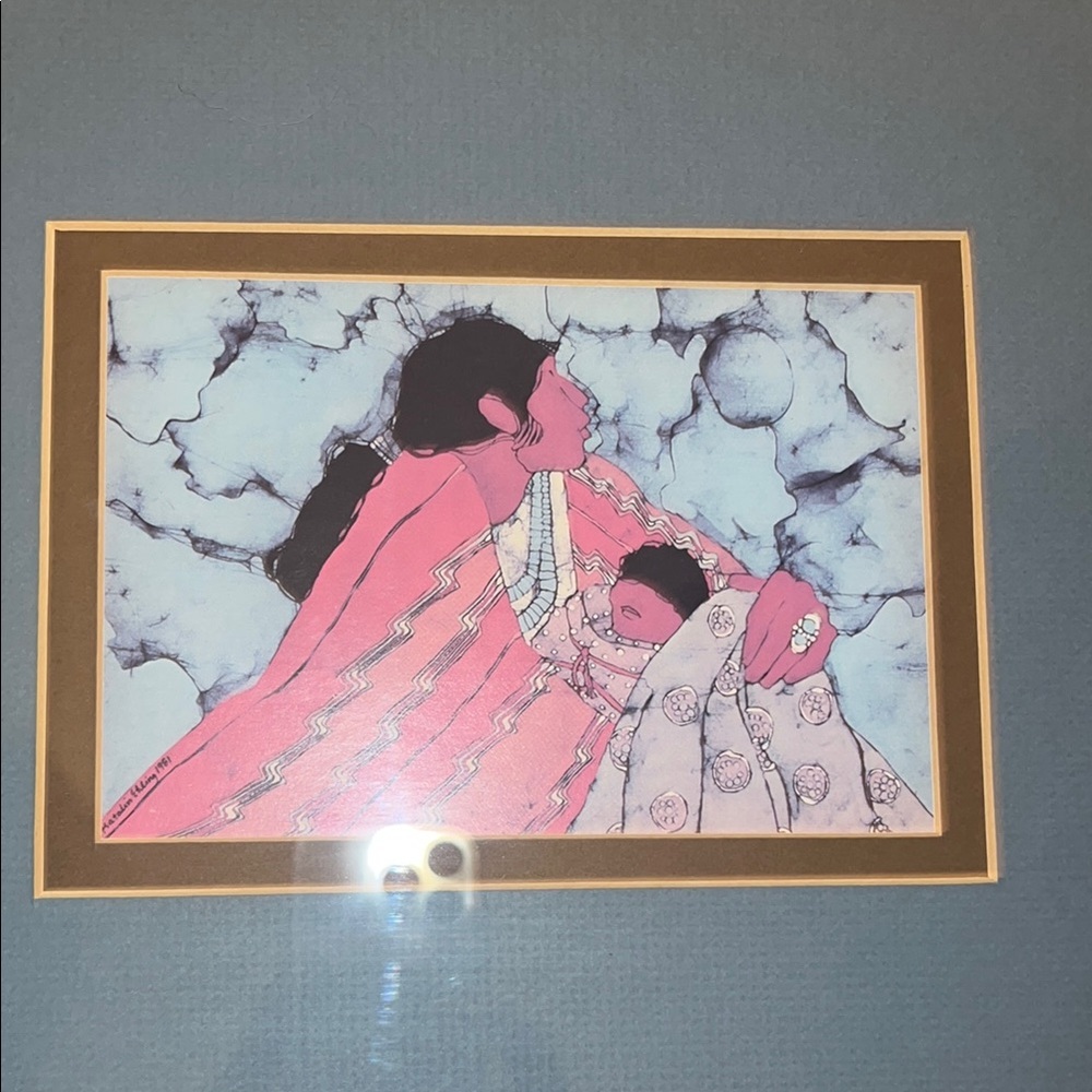 Katalin Ehling Framed Art Print with Red and Blue Tones -“Pueblo Madonna” - Picture 5 of 7
